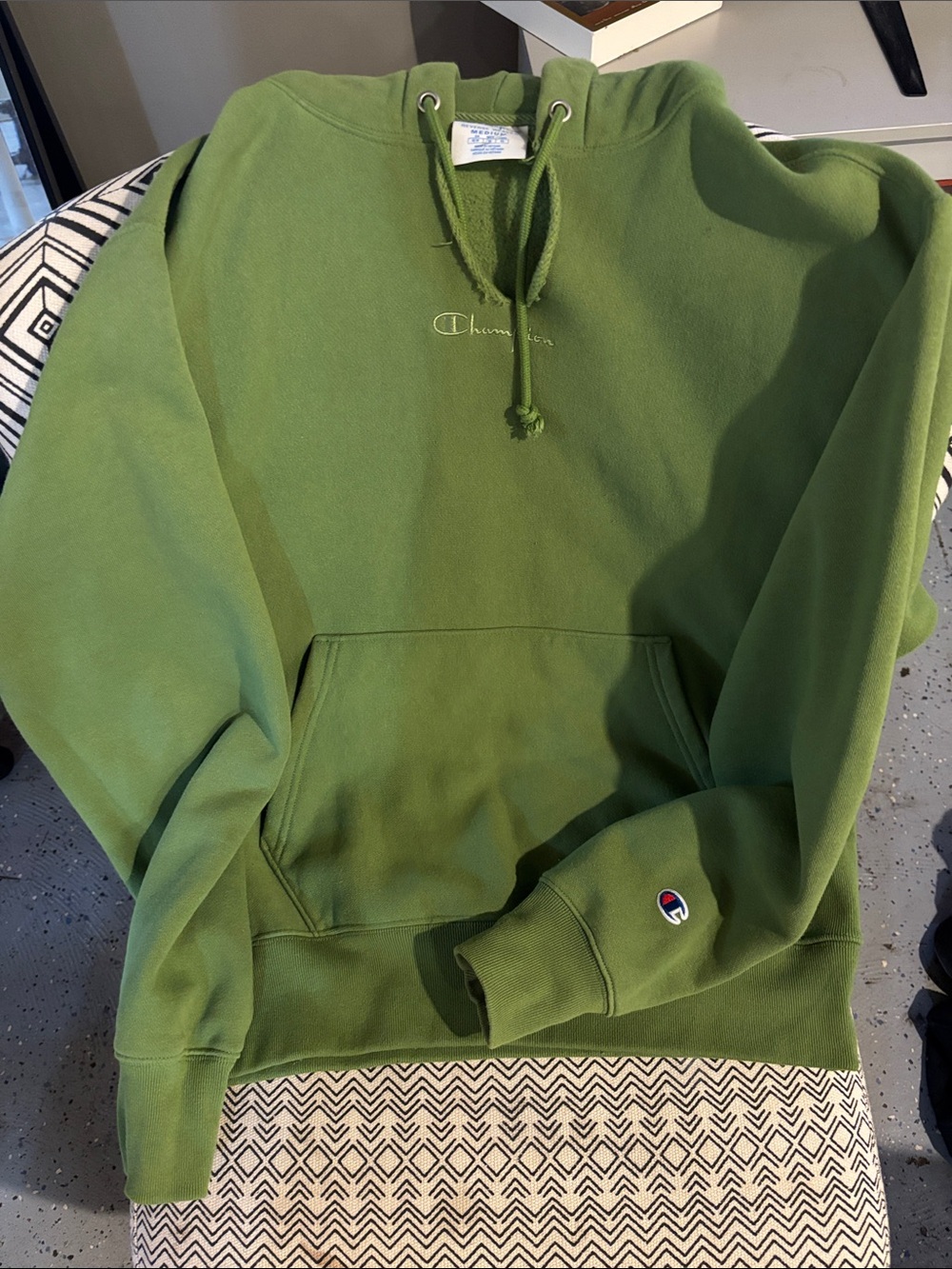 Champion Green Hoodie with Embroidered Logo